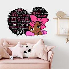 Yovkky black girl magic decal pink quote adds stylish inspiration to a kid's room
