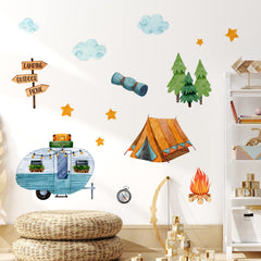 Yovkky pine trees wall decals add playful nature vibes to kids' room décor