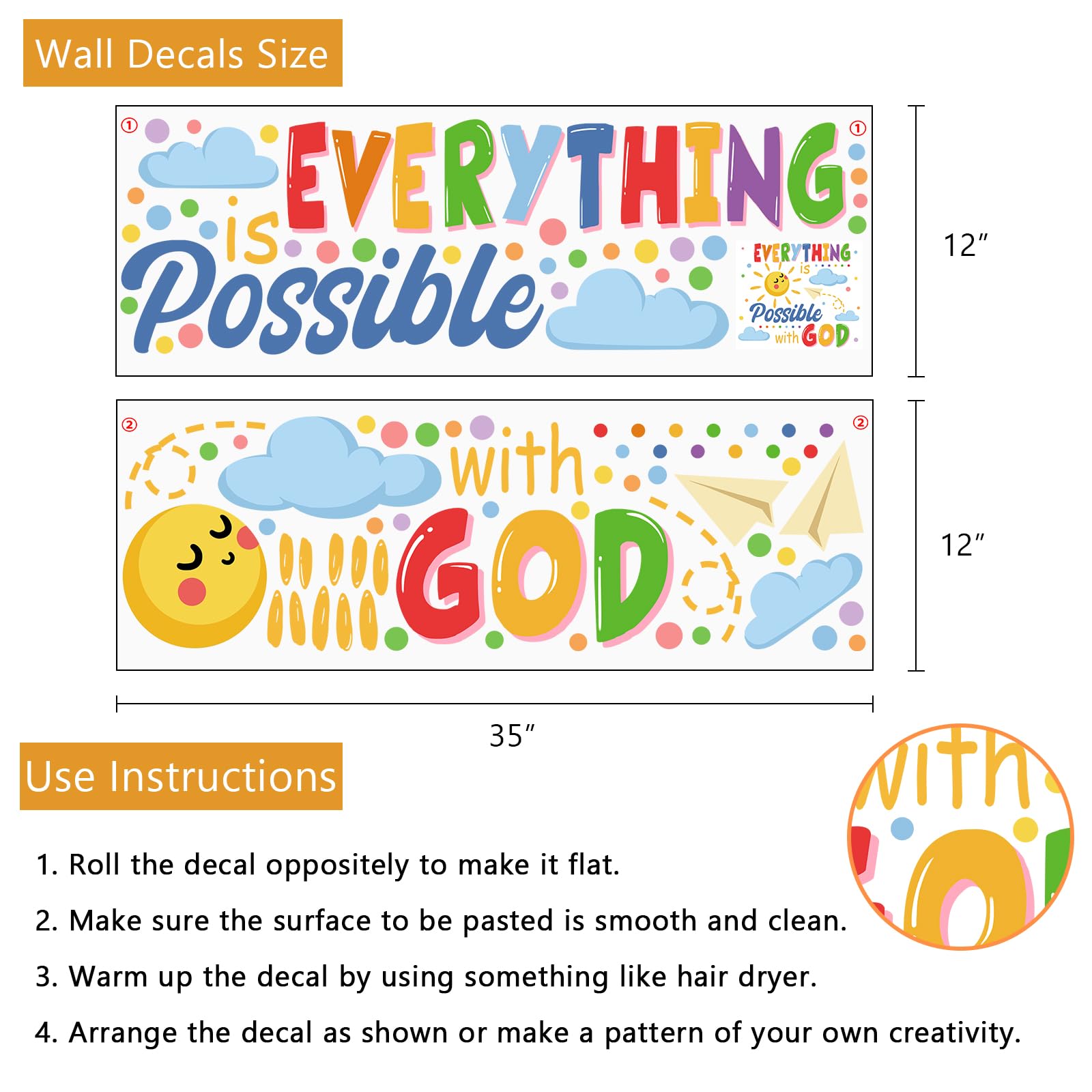 Yovkky colorful-dots wall sticker adds playful energy to kids' rooms.