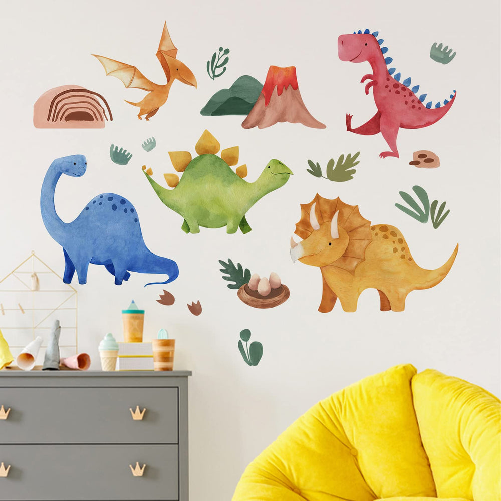 Yovkky dinosaur eggs and plants add whimsical nursery details
