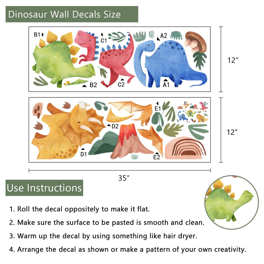 Yovkky Triceratops wall decal boosts a friendly learning corner
