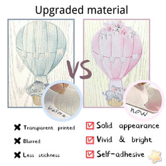 Yovkky grey-star-hot-air-balloon wall art livens a nursery with bold accents and durable vinyl.