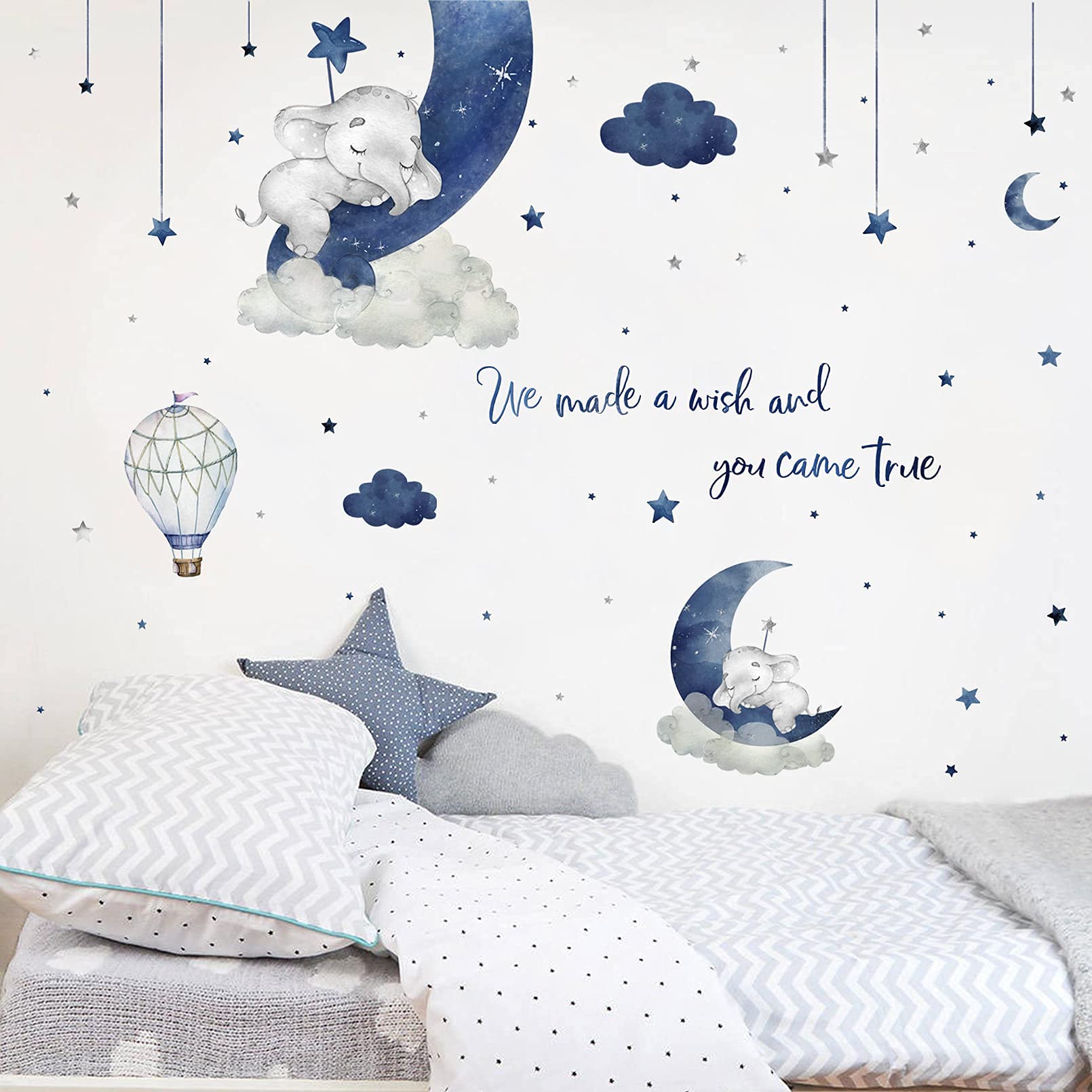 Yovkky hot air balloon wall decal brings cheerful kid's room decor