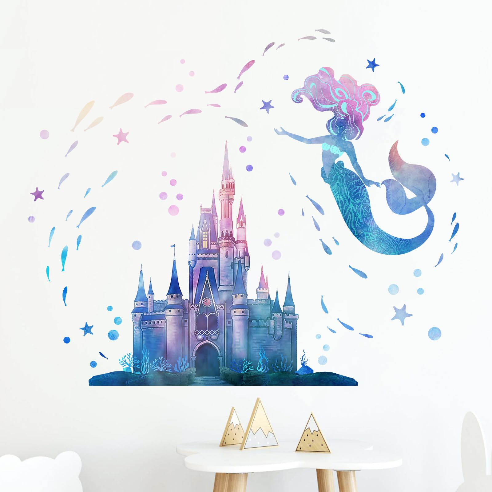 Yovkky Mermaid Wall Decal Bubble adds playful bubbles to brighten walls and spark exploration.