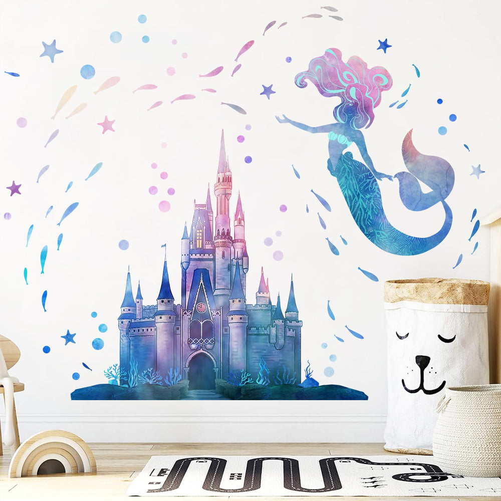 Yovkky Mermaid Wall Decal Coral and Seaweed adds texture and depth to kids’ room decor.