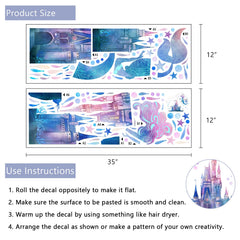 Yovkky Mermaid Wall Decal Undersea Castle creates magical castle backdrop for storytelling.