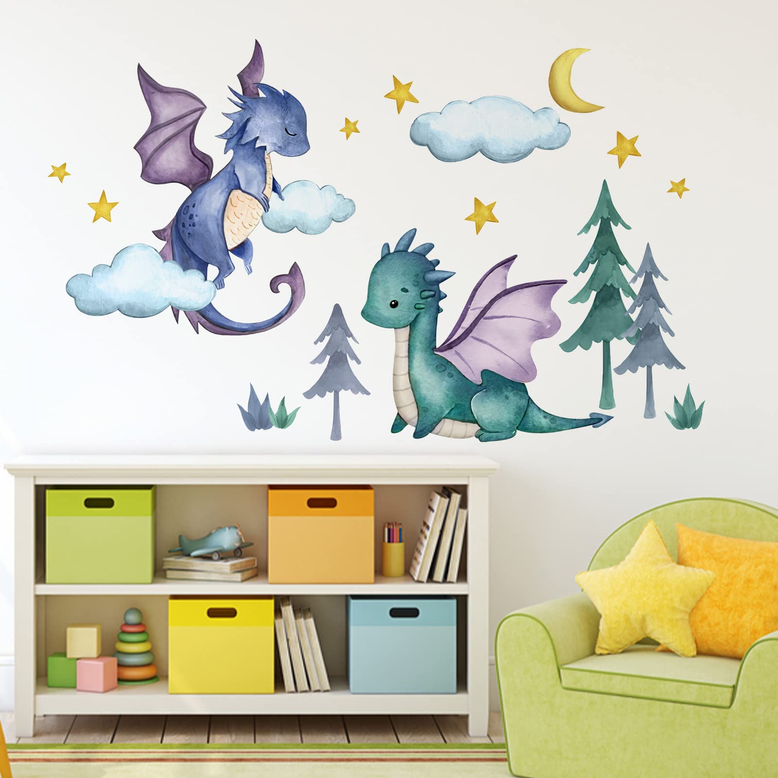 Yovkky Neutral multi-color dragons provide versatile decor for parties and rooms.