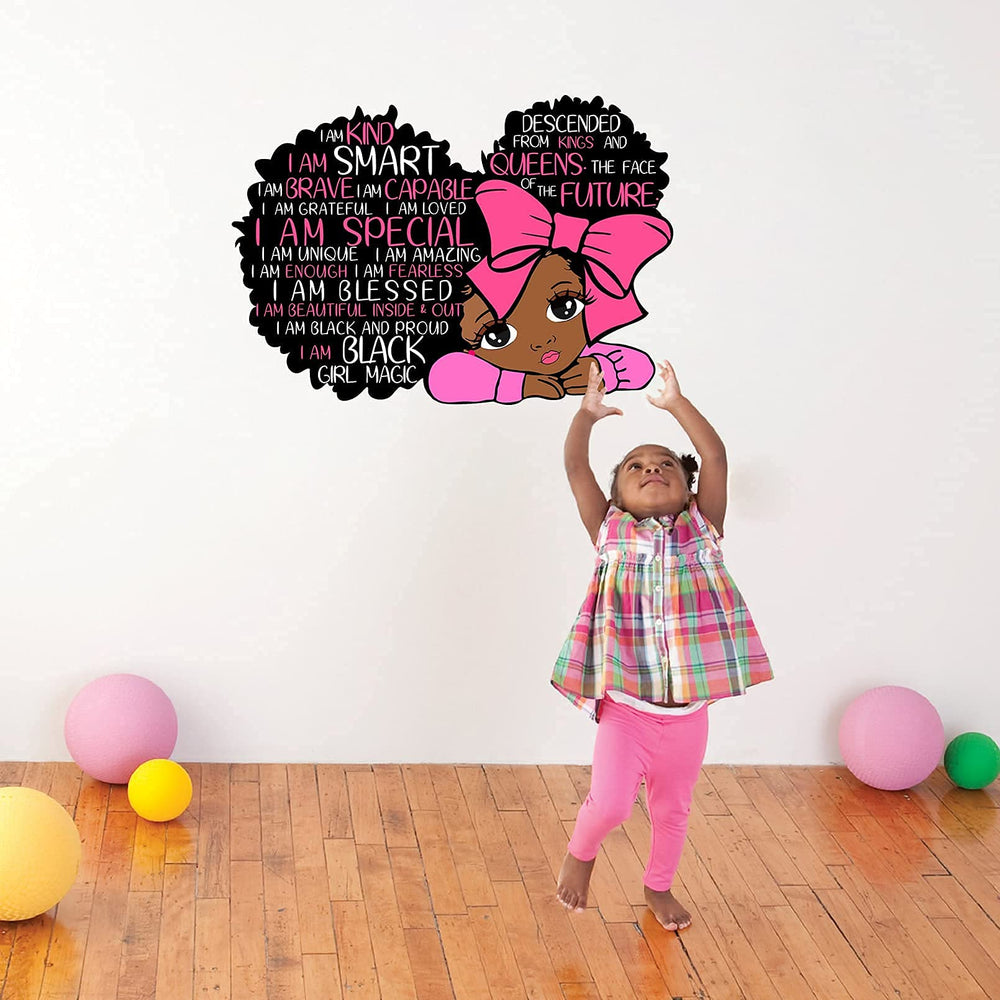 Yovkky nursery wall art pink decal creates a cheerful welcoming toddler room atmosphere