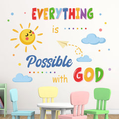 Yovkky sun-cloud decal brightens nursery with cheerful imagination.