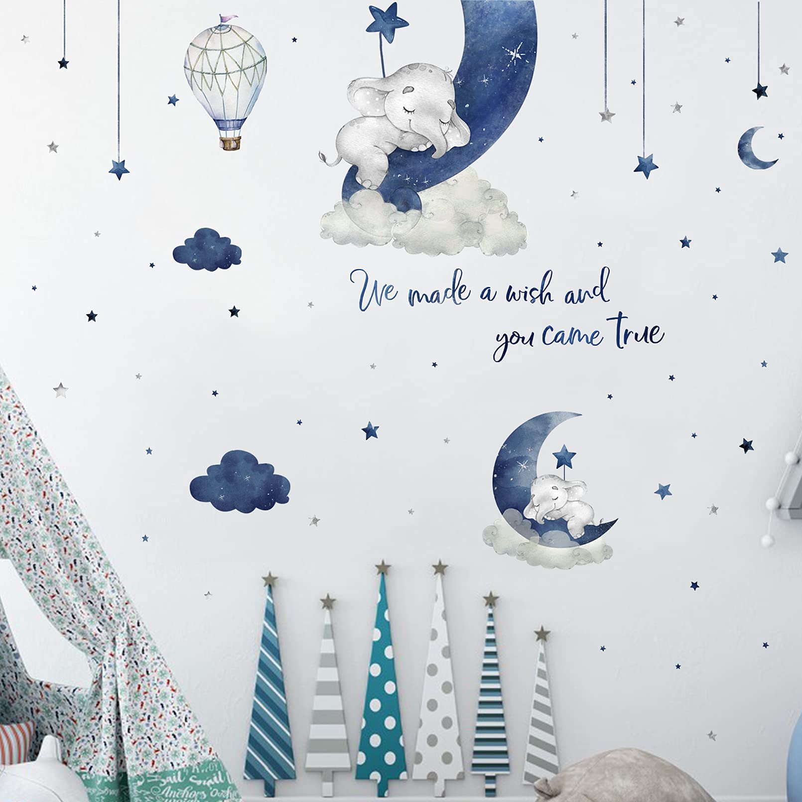 Yovkky watercolor cloud wall sticker creates soft nursery ambiance