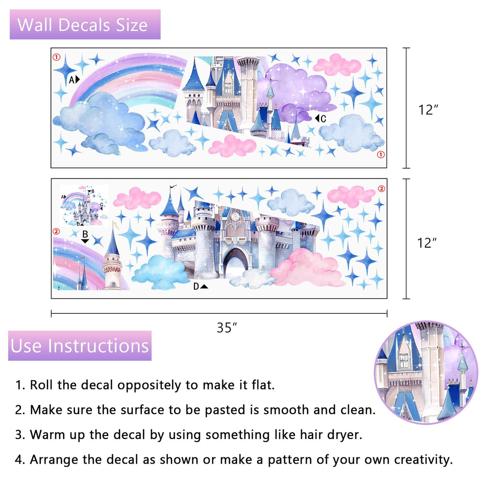 Yovkky watercolor rainbow clouds brighten walls for joyful play