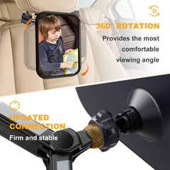 YOVKOK 360-rotation mirror adjusts for ideal viewing angle.