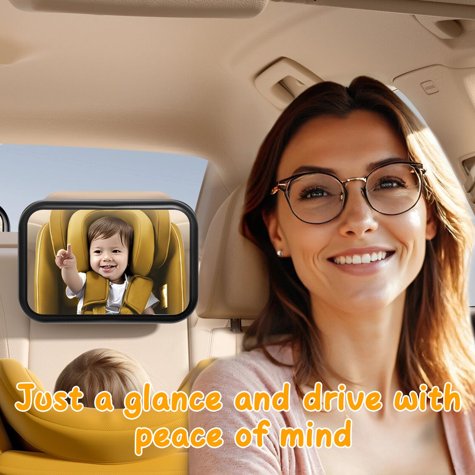 YOVKOK car baby mirror keeps an eye on little ones during road trips.