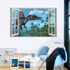 YOWOCAL 3D Watercolour Spinosaurus sticker in kids bedrooms for imagination.