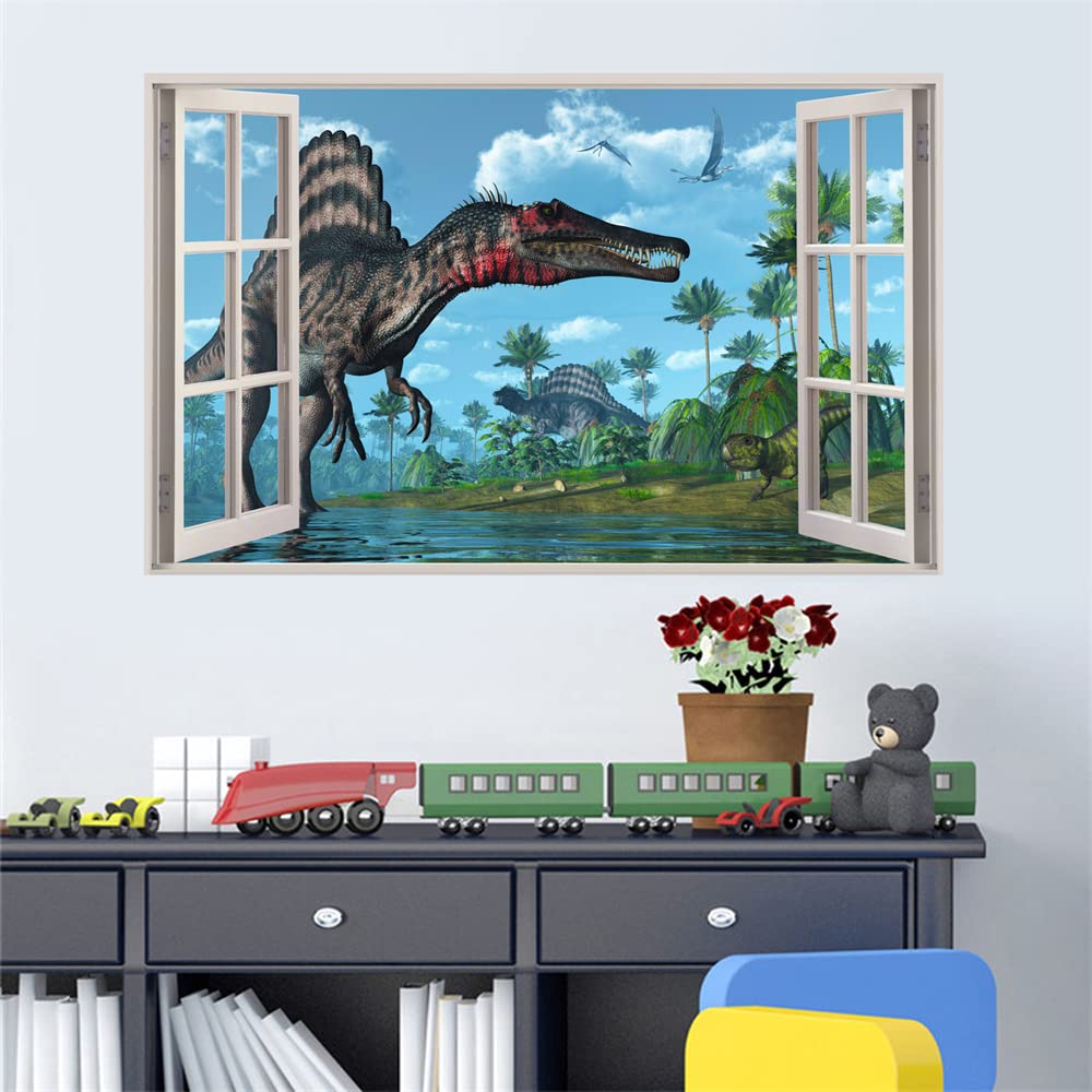 YOWOCAL 3D Watercolour Spinosaurus sticker is removable without wall damage.