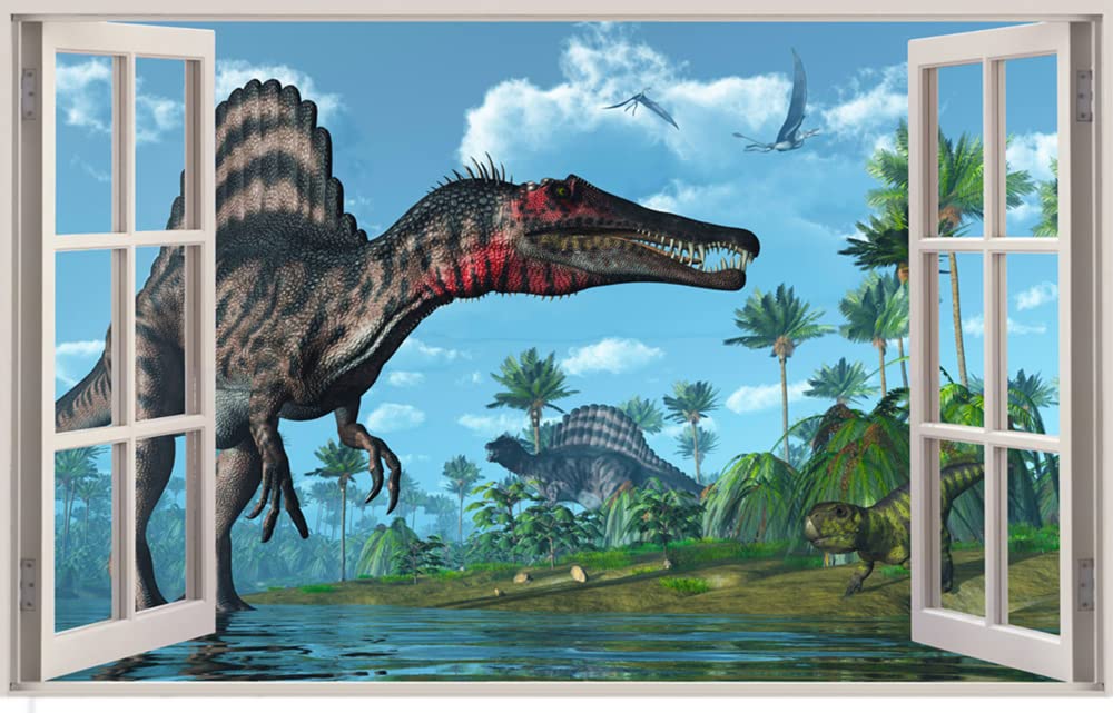 YOWOCAL 3D Watercolour Spinosaurus on-wall wall sticker for immersive decor.