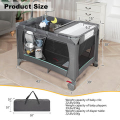 YoYiCuna Pack and Play changing station shown for on-the-go diapering.