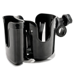 Yoyoapple cup holder on bike handlebar demonstrates compatibility for various vehicle setups.