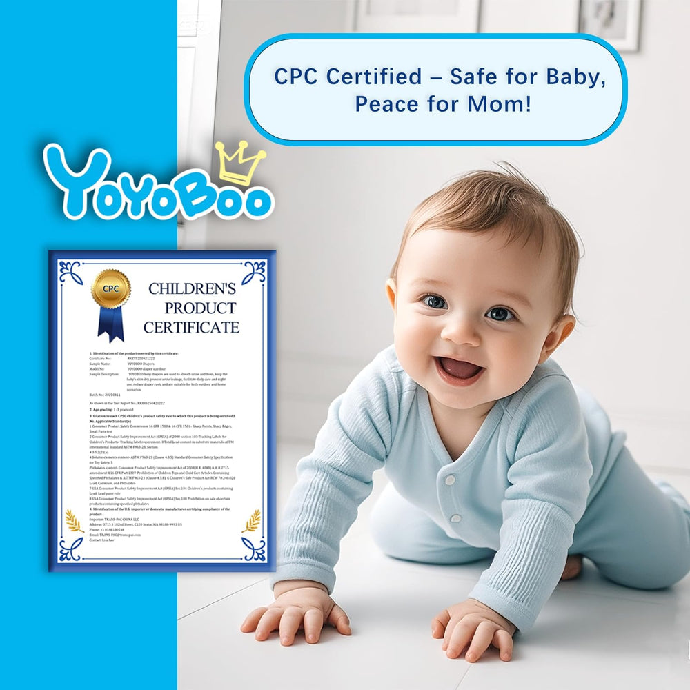 YOYOBOO nighttime diaper with secure waistband for calm changes.