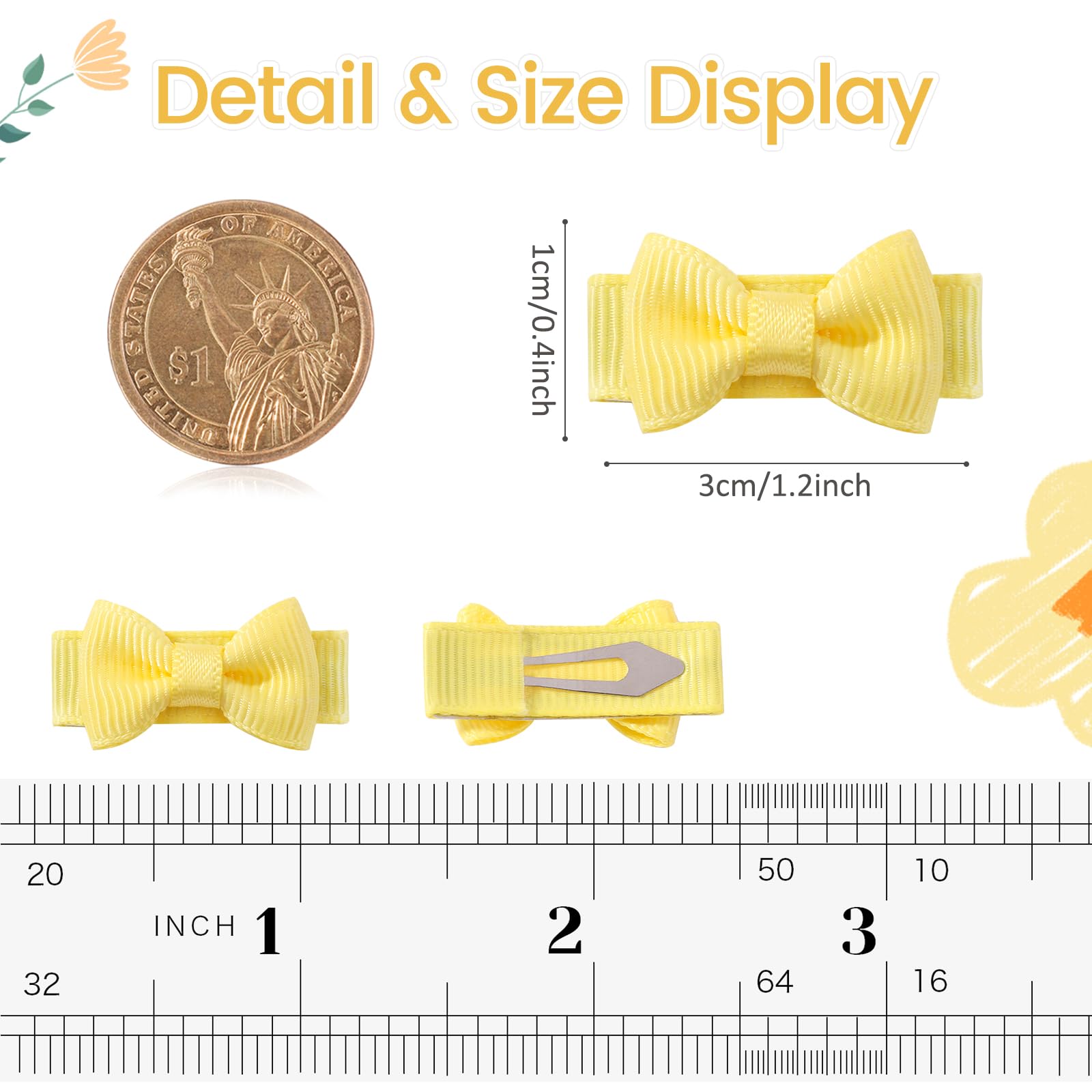 Yoyokid 1-2in grosgrain bows closeup shows textured ribbon and gentle wear.