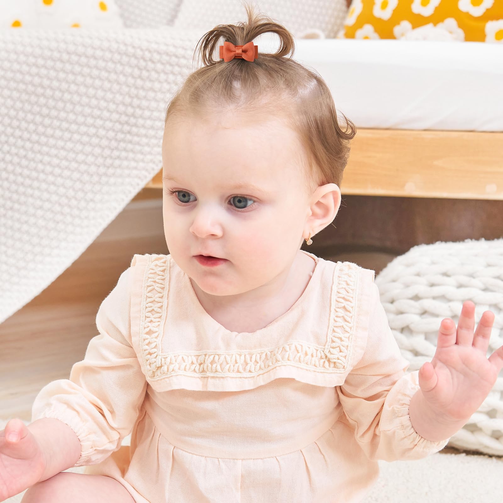 Yoyokid baby hair clip snug fit highlights lightweight comfort for all-day wear.