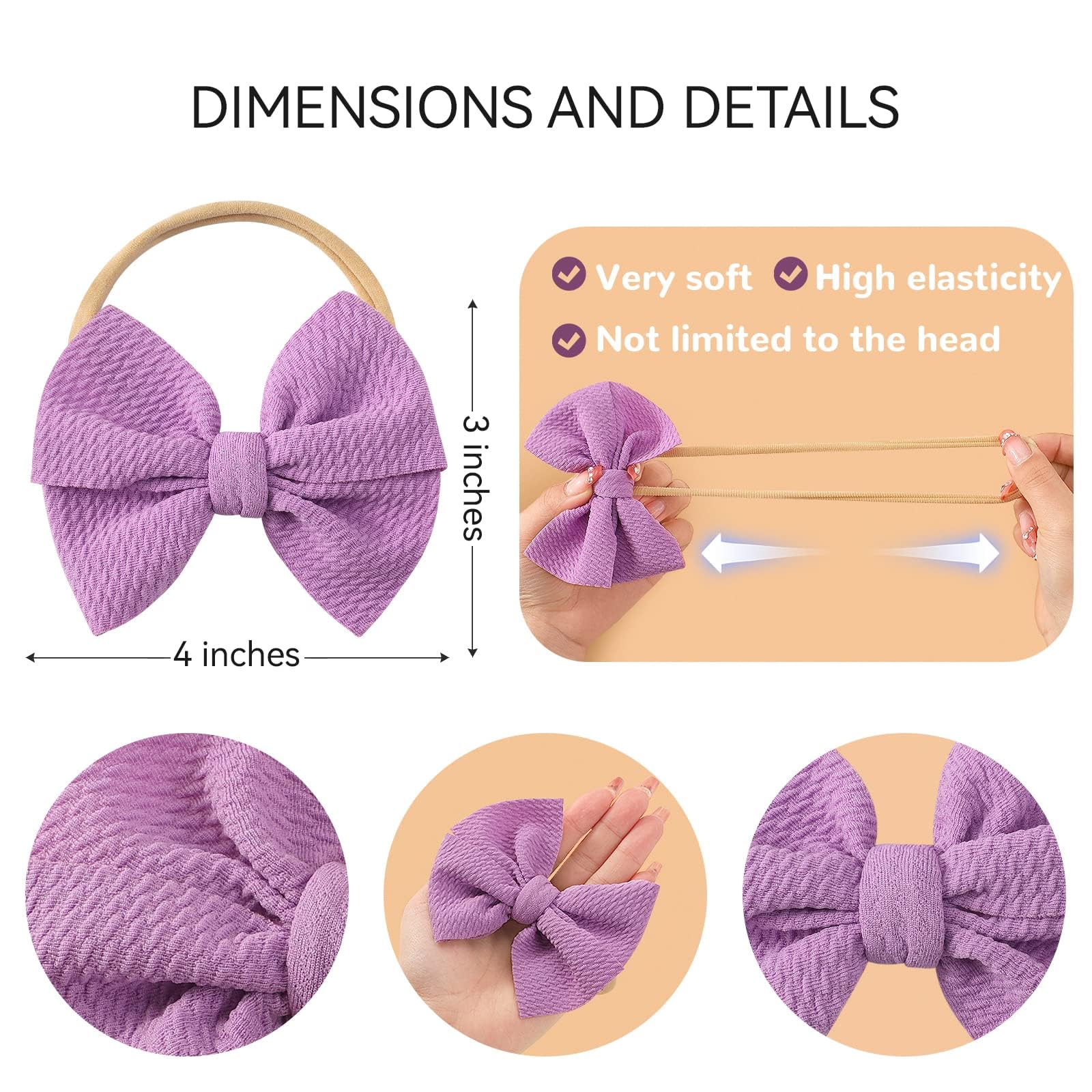 yoyokid baby headbands worn by a toddler with flexible stretch for growing hair
