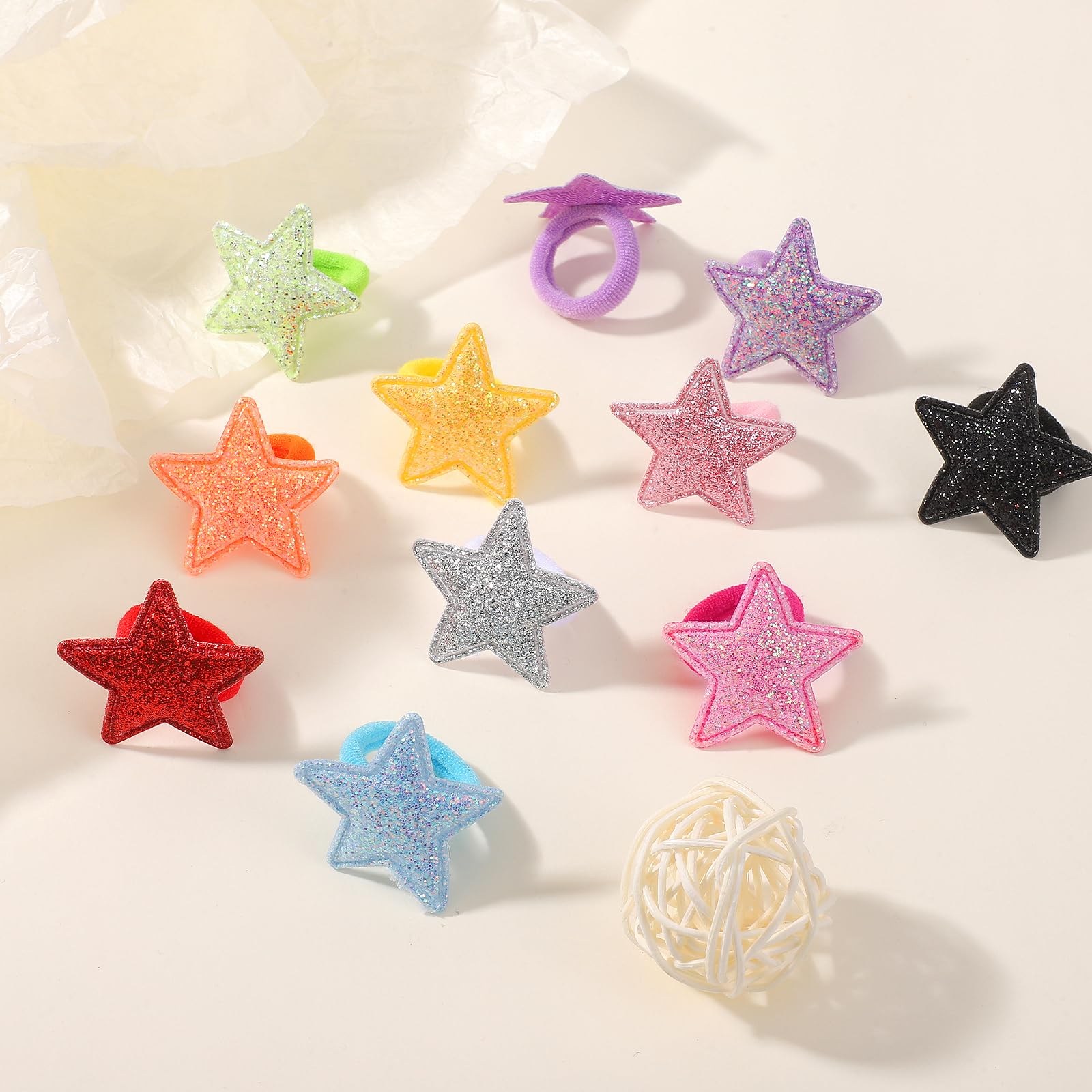 Yoyokid glitter hair ties durable stretch prevents snagging during daily wear