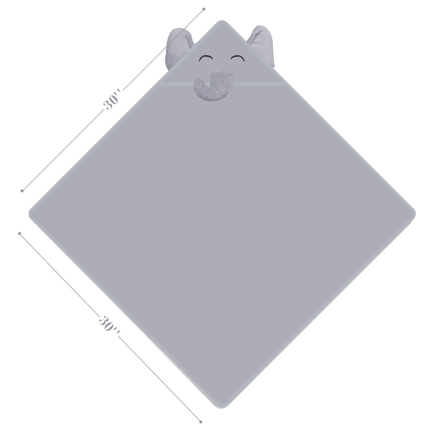 YOYOO Hooded Elephant Design Towel keeps baby cozy with a playful silhouette.
