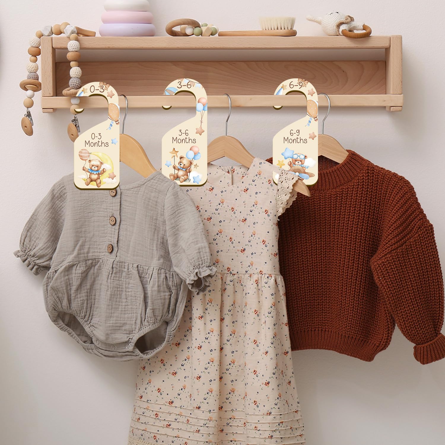 Yoyuspy closet organization helps parents quickly locate newborn to 24 months outfits.