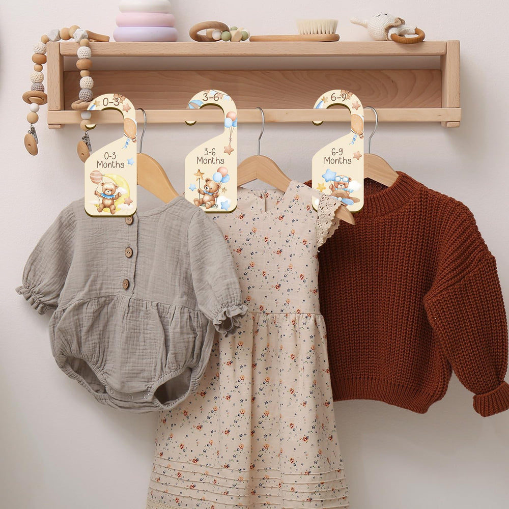 Yoyuspy closet organization helps parents quickly locate newborn to 24 months outfits.