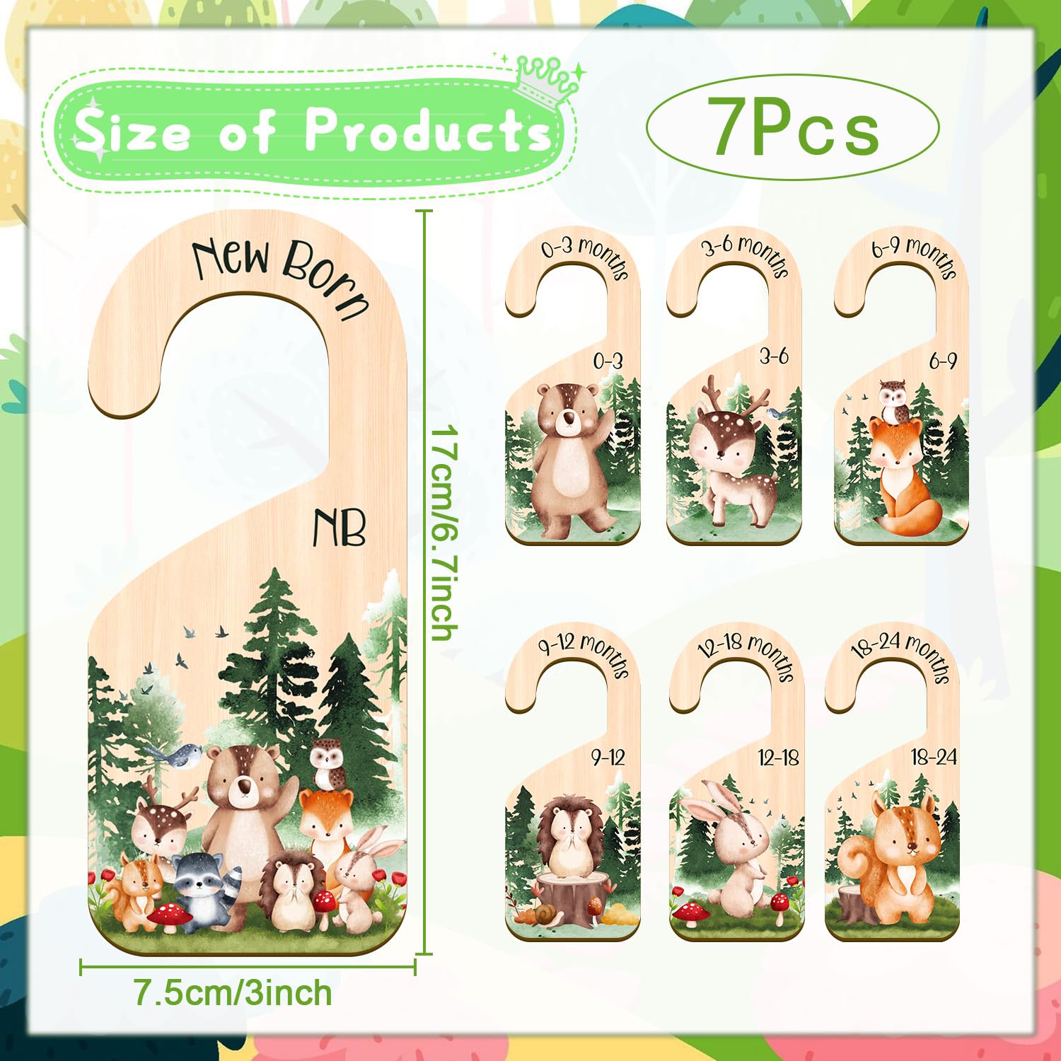 Yoyuspy wooden dividers highlight natural texture while organizing NB to 24M clothing.