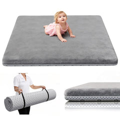 Yozoia baby play mat 50x50 with thick foam provides cushioned tummy time.