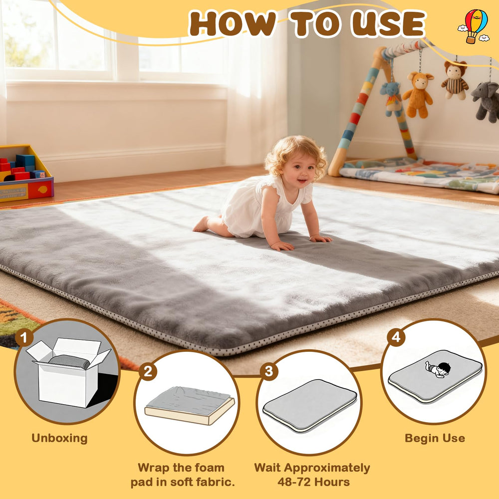Yozoia Baby Play Mat setup and recovery after unboxing