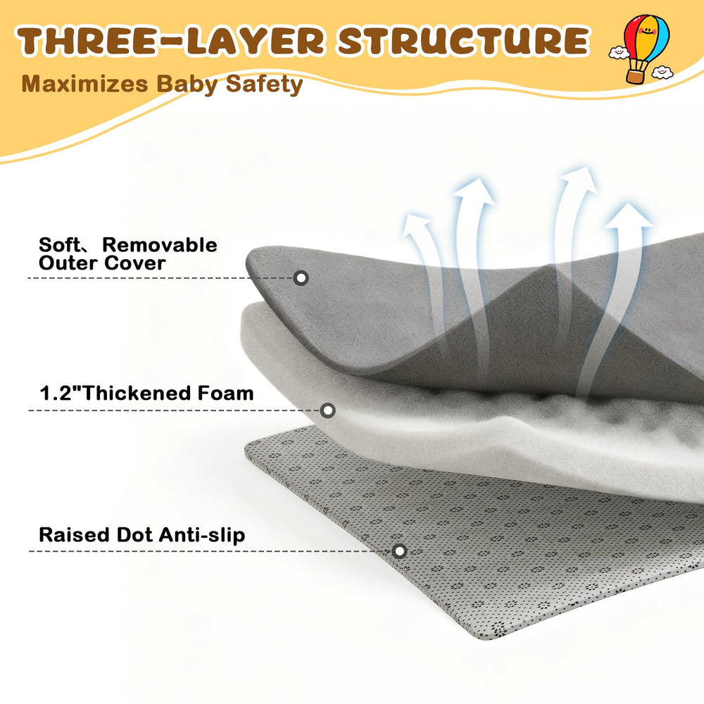 Yozoia mat with removable cover simplifies daily cleaning.