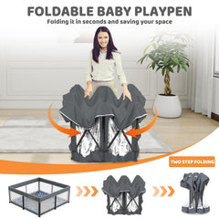 Yozoia Taleco Gear playpen mesh 360 vision for easy monitoring from any side.