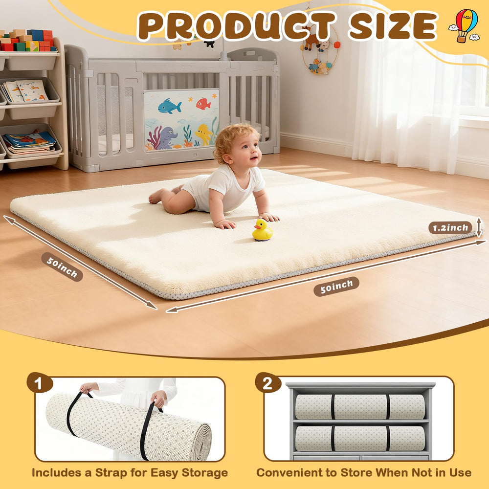 Yozoia thick baby play mat anti-slip bottom keeps it in place