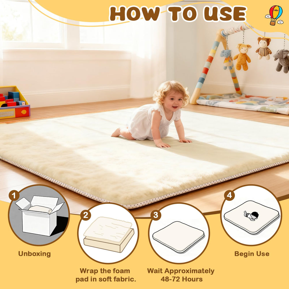 Yozoia Thick Baby Play Mat removable cover cleaning closeup