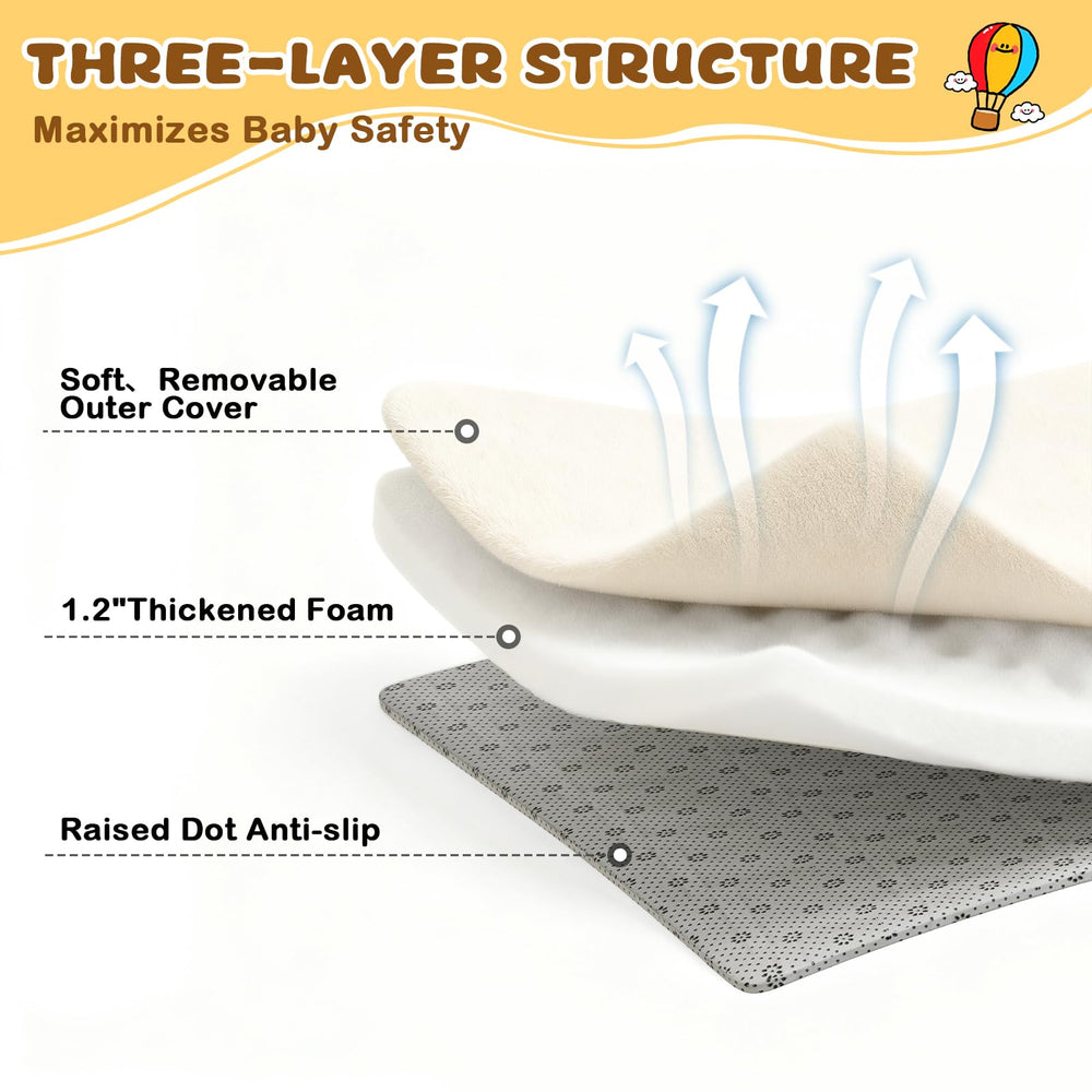 Yozoia thick baby play mat removable cover enables easy cleaning