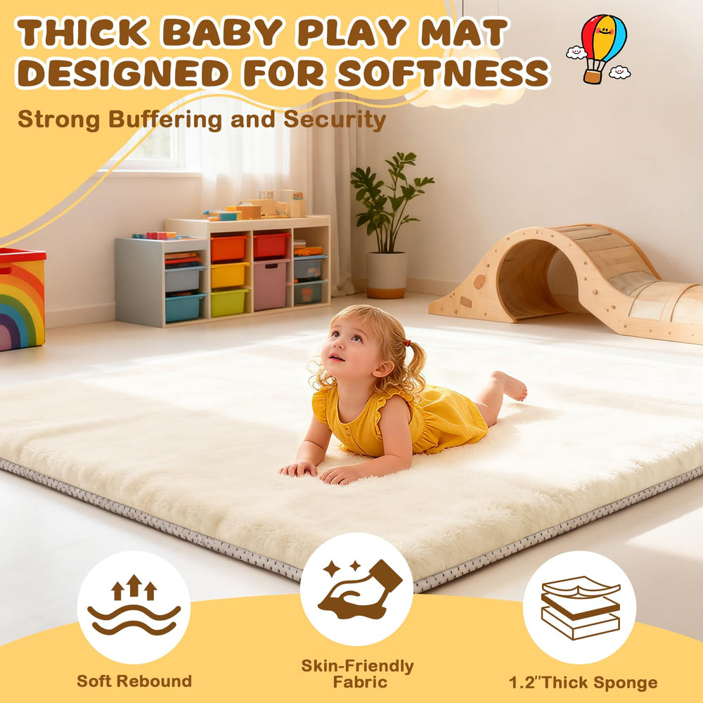 Yozoia thick baby play mat soft plush material gentle on skin