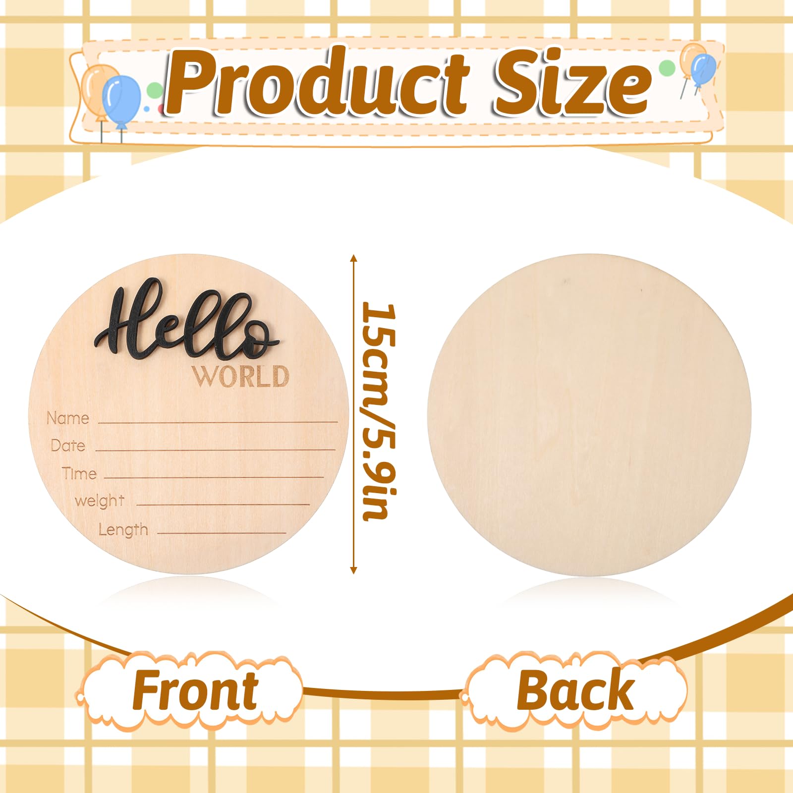 YQQYG newborn sign pine wood shows smooth surface, ideal for lasting wall decor.