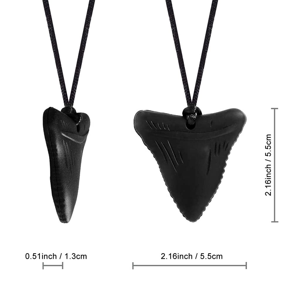 YQZIYOU sensory chew necklaces shark tooth close-up highlighting kid-friendly design