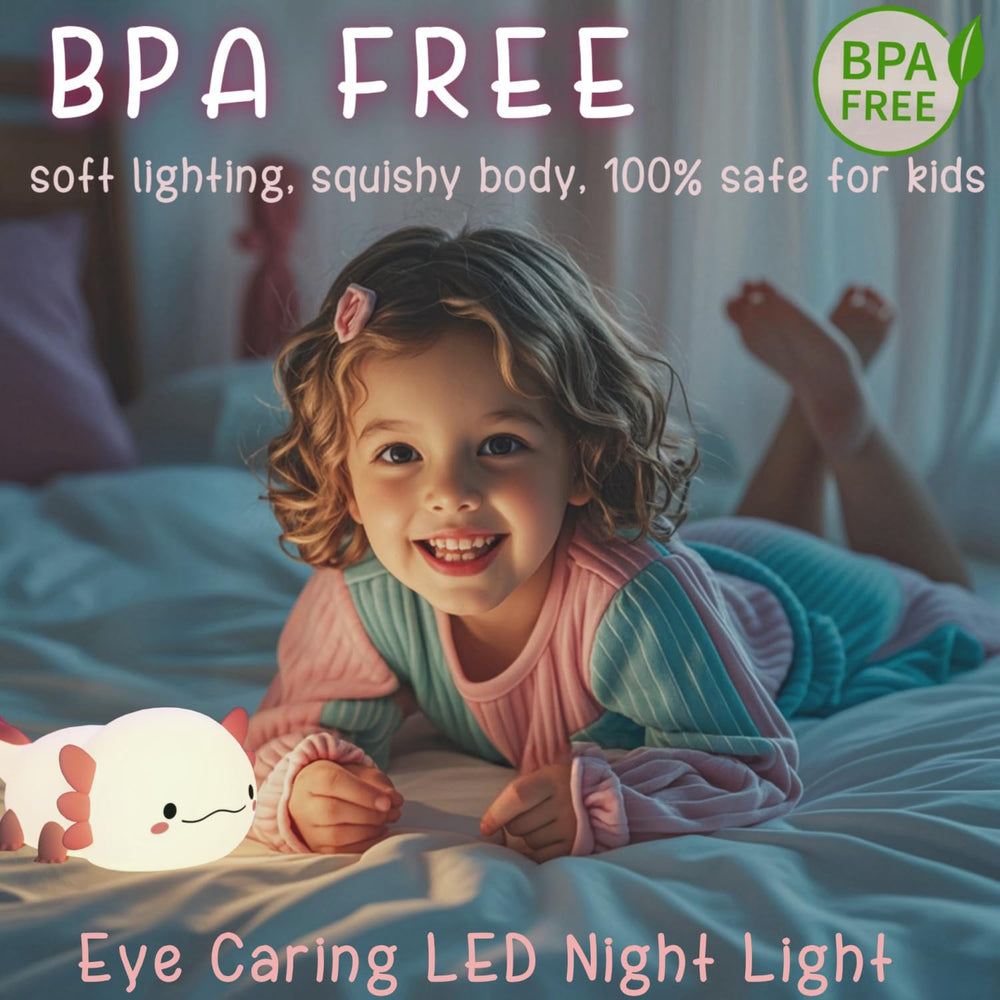 YR YRHH-PET Axolotl nightlight rechargeable battery enables wireless use.