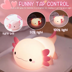 YR YRHH-PET Axolotl nightlight soft glow creates cozy sleep atmosphere.