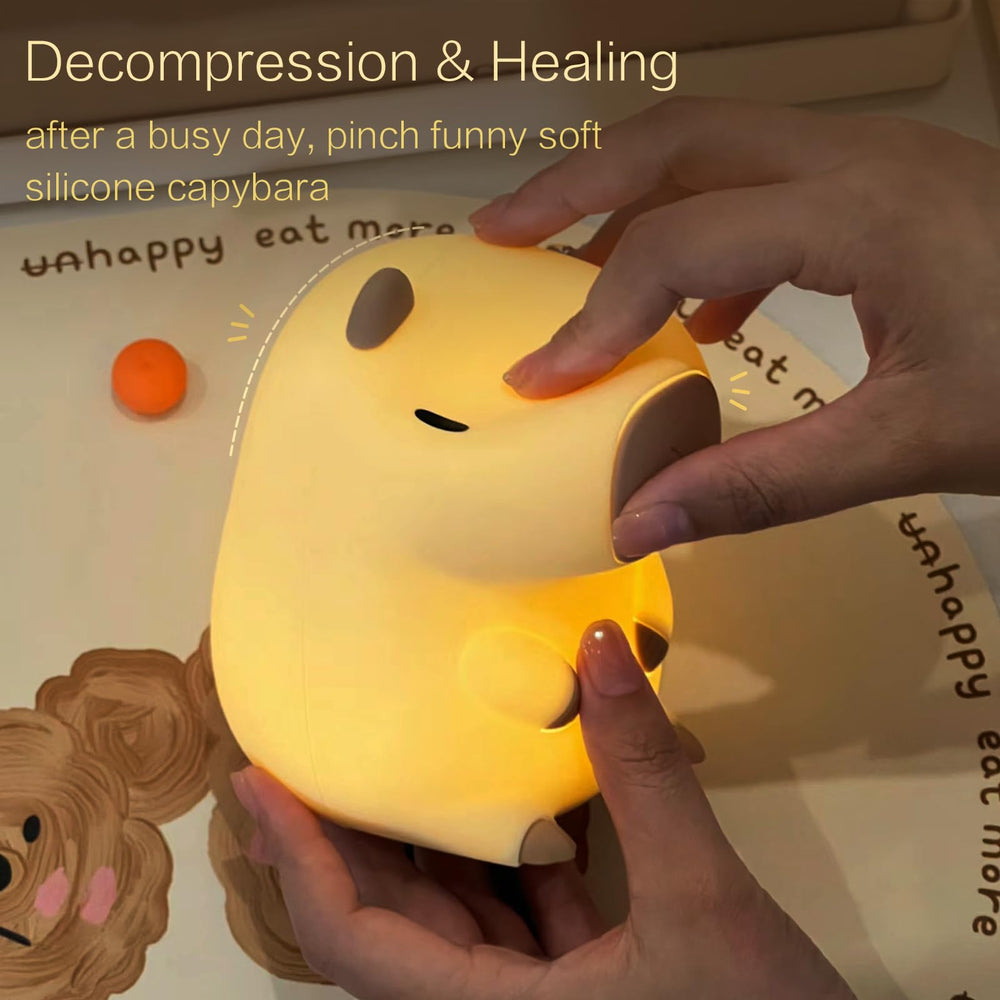 YR YRHH-PET capybara night light sitting on shelf as cute decor