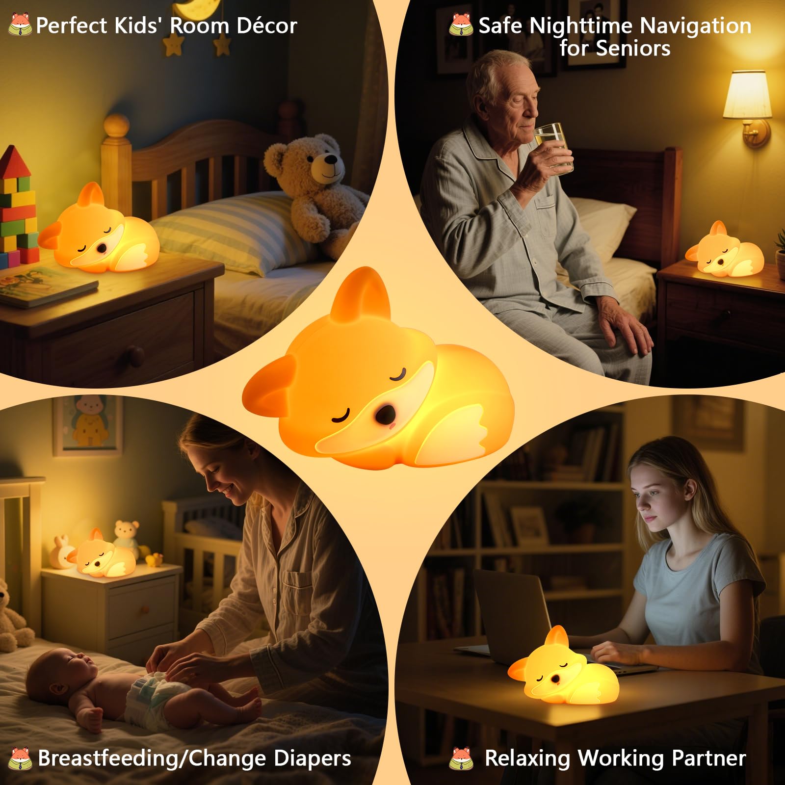 YR YRHH-PET durable silicone fox lamp is BPA-free and kid-safe.