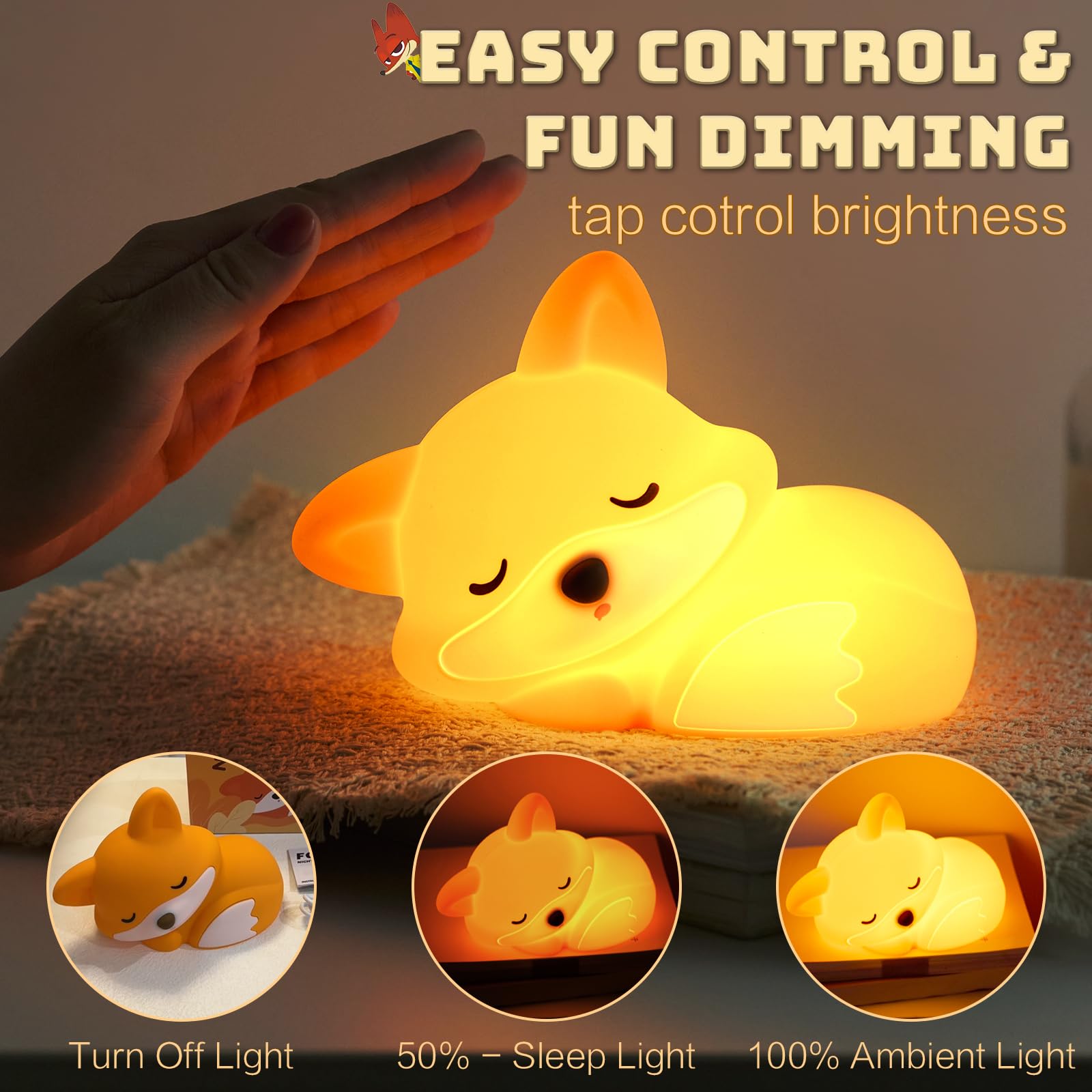 YR YRHH-PET fox lamp with rechargeable battery for wireless use.