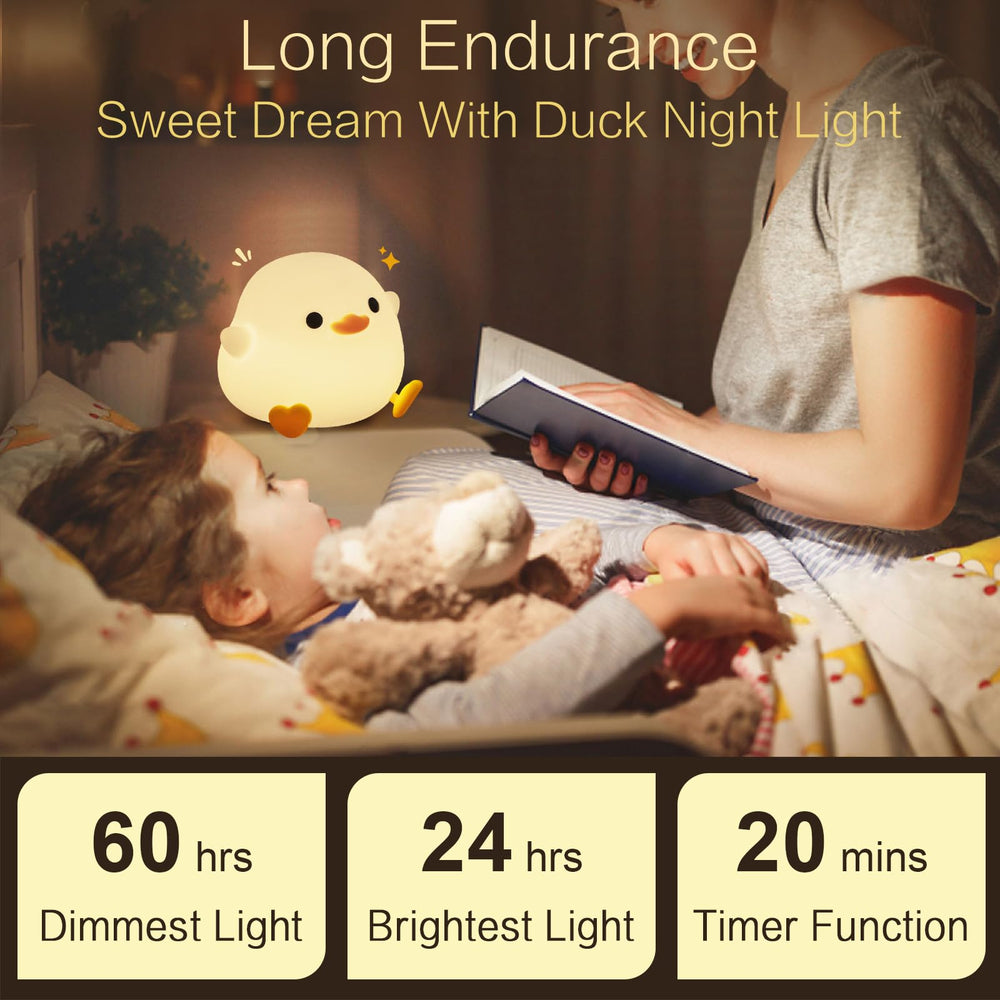 YR YRHH-PET LED squishy duck light with two brightness levels for cozy rooms