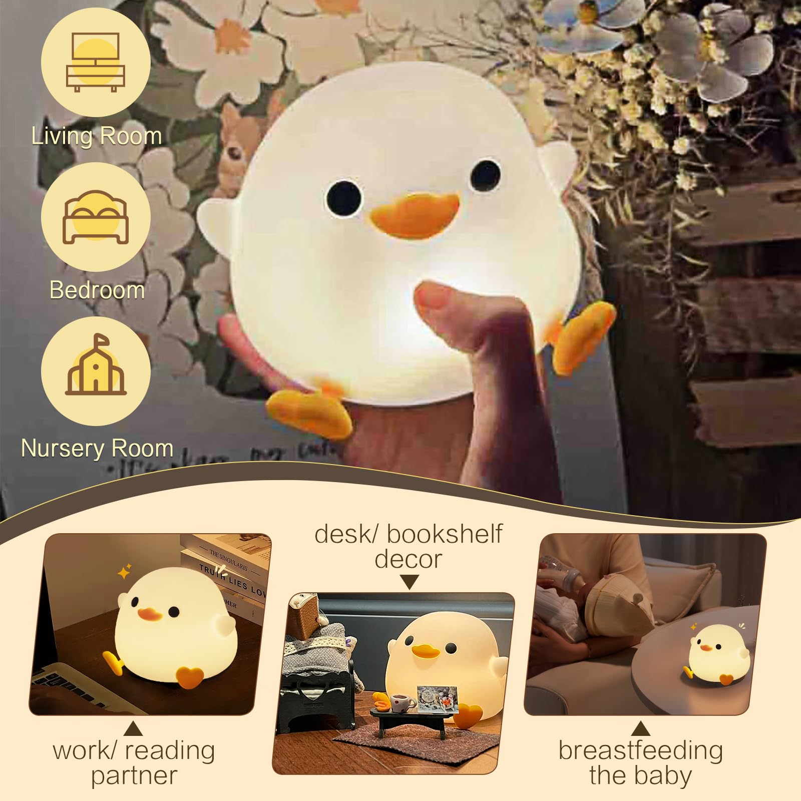 YR YRHH-PET portable light-up duck for night feeds camping or emergencies