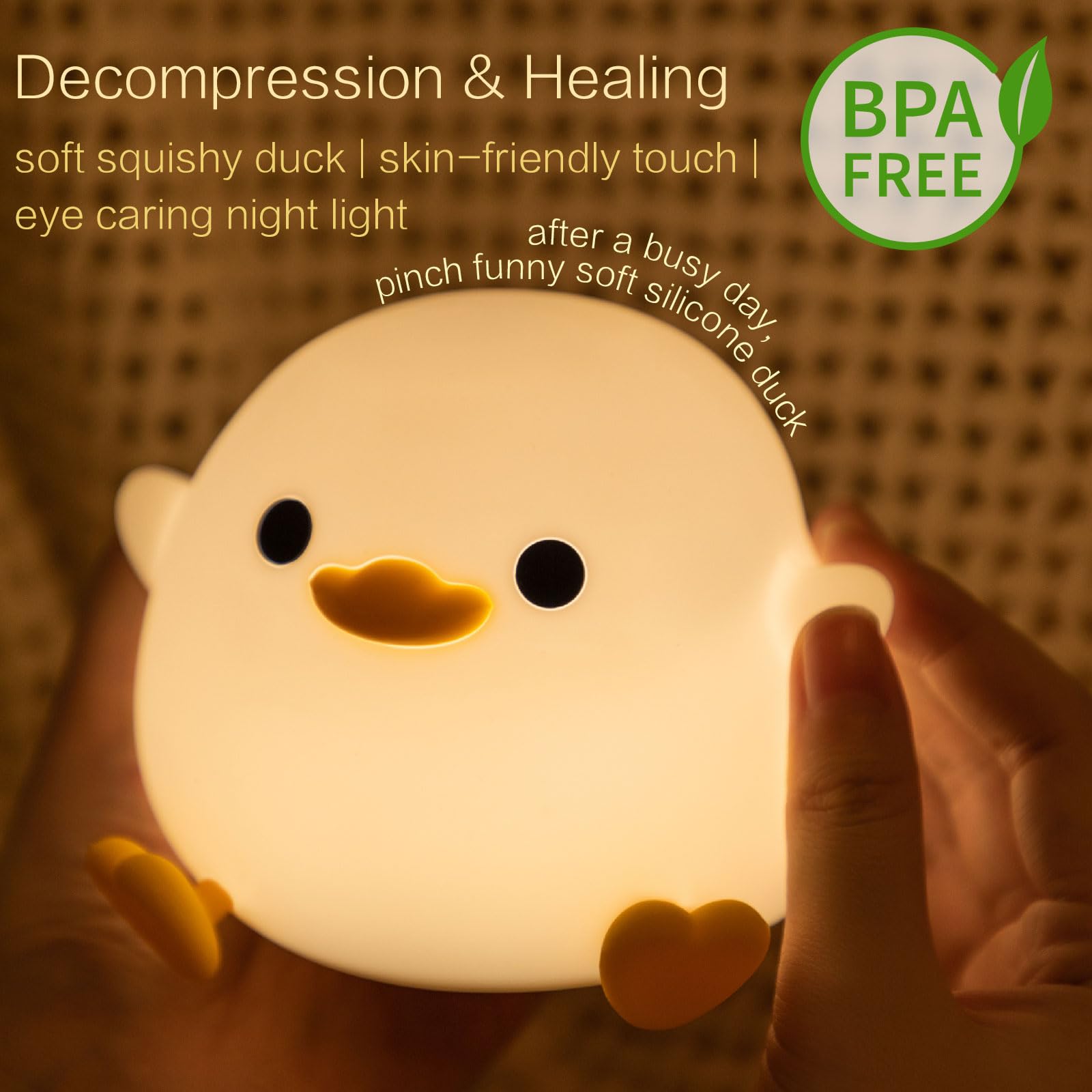 YR YRHH-PET silicone bean-shape nightlight is durable and safe for children