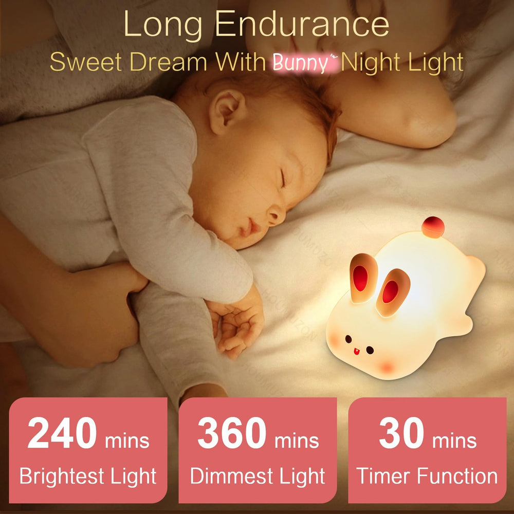 YR YRHH-PET squishy bunny with dimmable settings ideal for bedtime routines